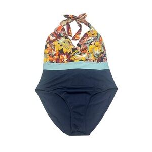 NWOT GILI Floral Halter One Piece Swimsuit